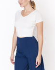 Fabina Bamboo Double Front V-Neck Crop Top