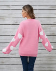 Fuzzy Knit Heart Sweater