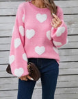 Fuzzy Knit Heart Sweater