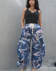 Urban Chic Drawstring Denim Cargo Pants by Athina