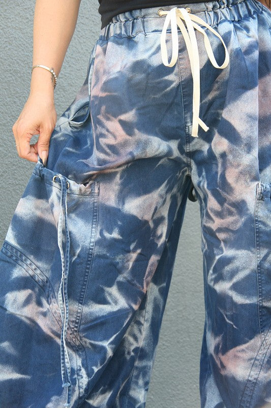 Urban Chic Drawstring Denim Cargo Pants by Athina