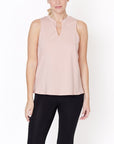 Fabina V -Cut Edge Sleeveless Cotton Jersey Top