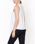 Fabina V -Cut Edge Sleeveless Cotton Jersey Top