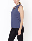 Fabina V -Cut Edge Sleeveless Cotton Jersey Top