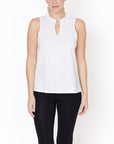 Fabina V -Cut Edge Sleeveless Cotton Jersey Top