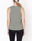 Fabina V -Cut Edge Sleeveless Cotton Jersey Top