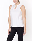 Fabina V -Cut Edge Sleeveless Cotton Jersey Top