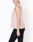 Fabina V -Cut Edge Sleeveless Cotton Jersey Top