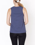 Fabina V -Cut Edge Sleeveless Cotton Jersey Top