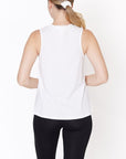 Fabina V -Cut Edge Sleeveless Cotton Jersey Top