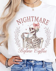 Halloween Skeleton Coffee Graphic Tee