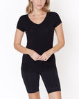 Fabina Bamboo V-Neck Fitted Top