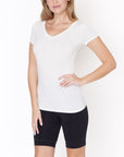 Fabina Bamboo V-Neck Fitted Top