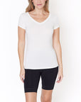 Fabina Bamboo V-Neck Fitted Top