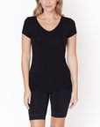 Fabina Bamboo V-Neck Fitted Top