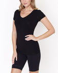 Fabina Bamboo V-Neck Fitted Top