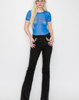 Artemis Vintage Embellished High Rise Cross Over Flare Jeans