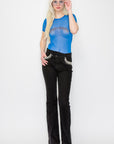 Artemis Vintage Embellished High Rise Cross Over Flare Jeans