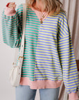 Colorblock Drop Shoulder Oversize Sweatshirt