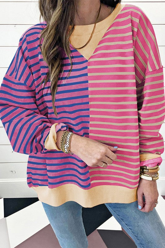 Colorblock Drop Shoulder Oversize Sweatshirt