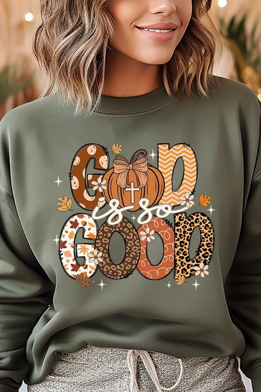 God is So Good Autumn Graphic Fleece Sweatshirts