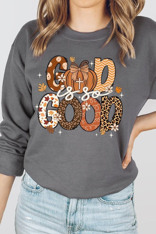 God is So Good Autumn Graphic Fleece Sweatshirts