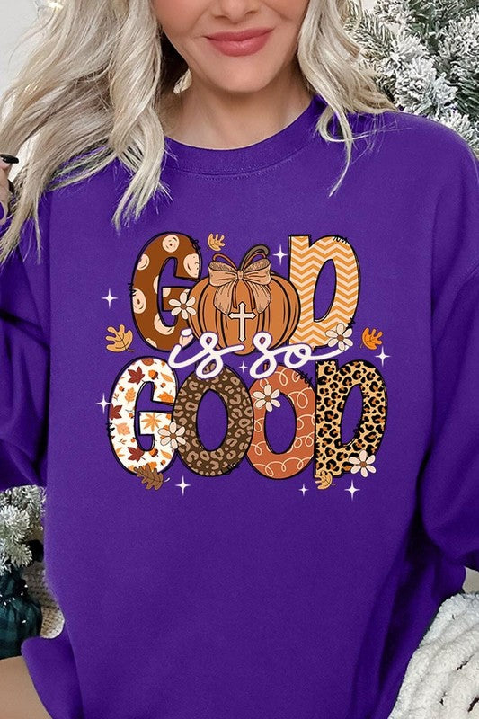 God is So Good Autumn Graphic Fleece Sweatshirts