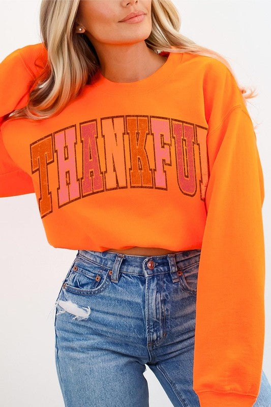 Thankful Graphic Fleece Sweatshirts