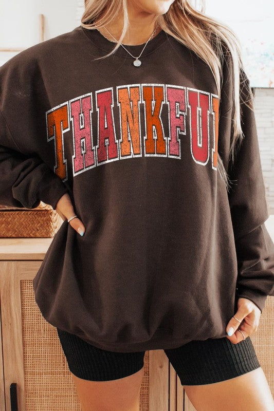 Thankful Graphic Fleece Sweatshirts