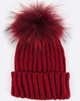 Raccoon Fur PomPom Beanie