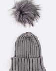 Raccoon Fur PomPom Beanie