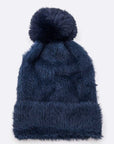 Mohair Faux Fur Pom Soft Beanie