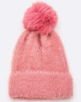 Mohair Faux Fur Pom Soft Beanie