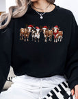 Cow Farm Animal Christmas Light Sweatshirt