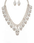 Crystal Skull Charms Statement Necklace Set