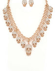 Crystal Skull Charms Statement Necklace Set