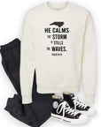 North Carolina He Calms Storm CrewNeck Sweatshirt