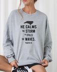 North Carolina He Calms Storm CrewNeck Sweatshirt