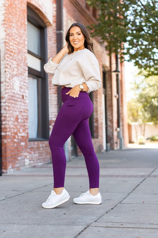 Julia Rose The Kinsley Purple Full Length Leggings