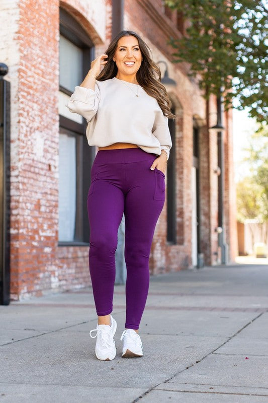 Julia Rose The Kinsley Purple Full Length Leggings