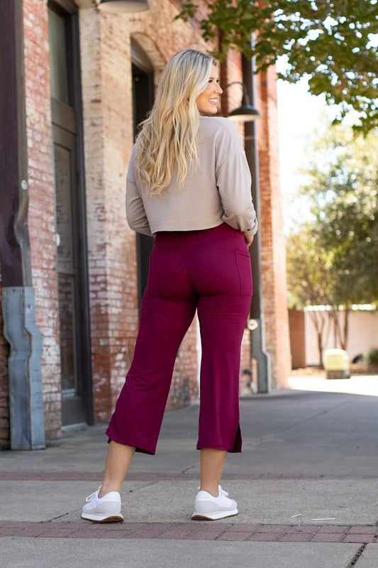 Julia Rose The Courtney Maroon High Waisted Gaucho