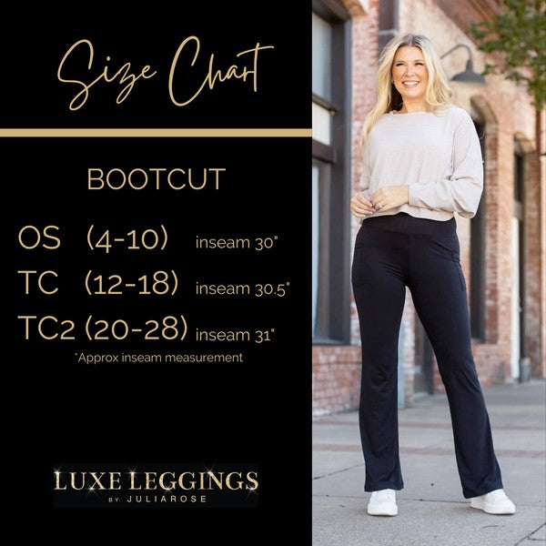 Julia Rose |The Liz - Crossover Bootcut Leggings with Pockets