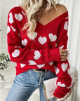 V-neck Heart Knit sweater