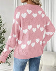 V-neck Heart Knit sweater