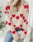 V-neck Heart Knit sweater