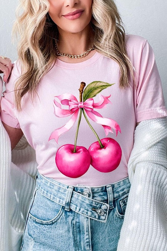 Cherry with Coquette Bow Graphic Tee