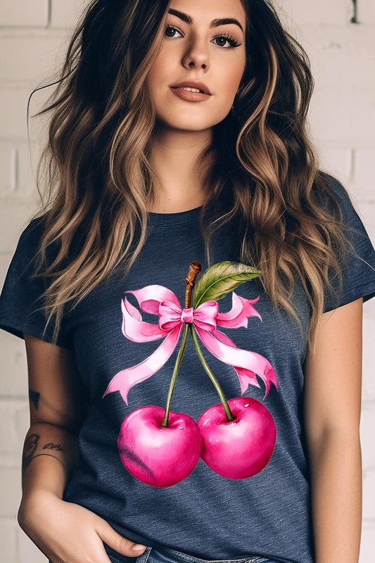 Cherry with Coquette Bow Graphic Tee