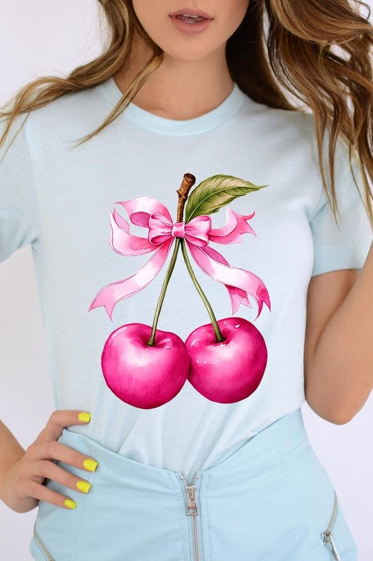 Cherry with Coquette Bow Graphic Tee