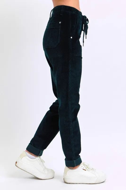 Judy Blue Full Size High Waist Corduroy Cuffed Jogger Plus Size