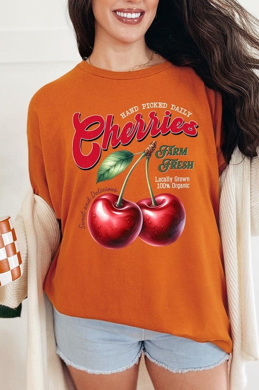 Farm Fresh Cherries Graphic Heavyweight Tee